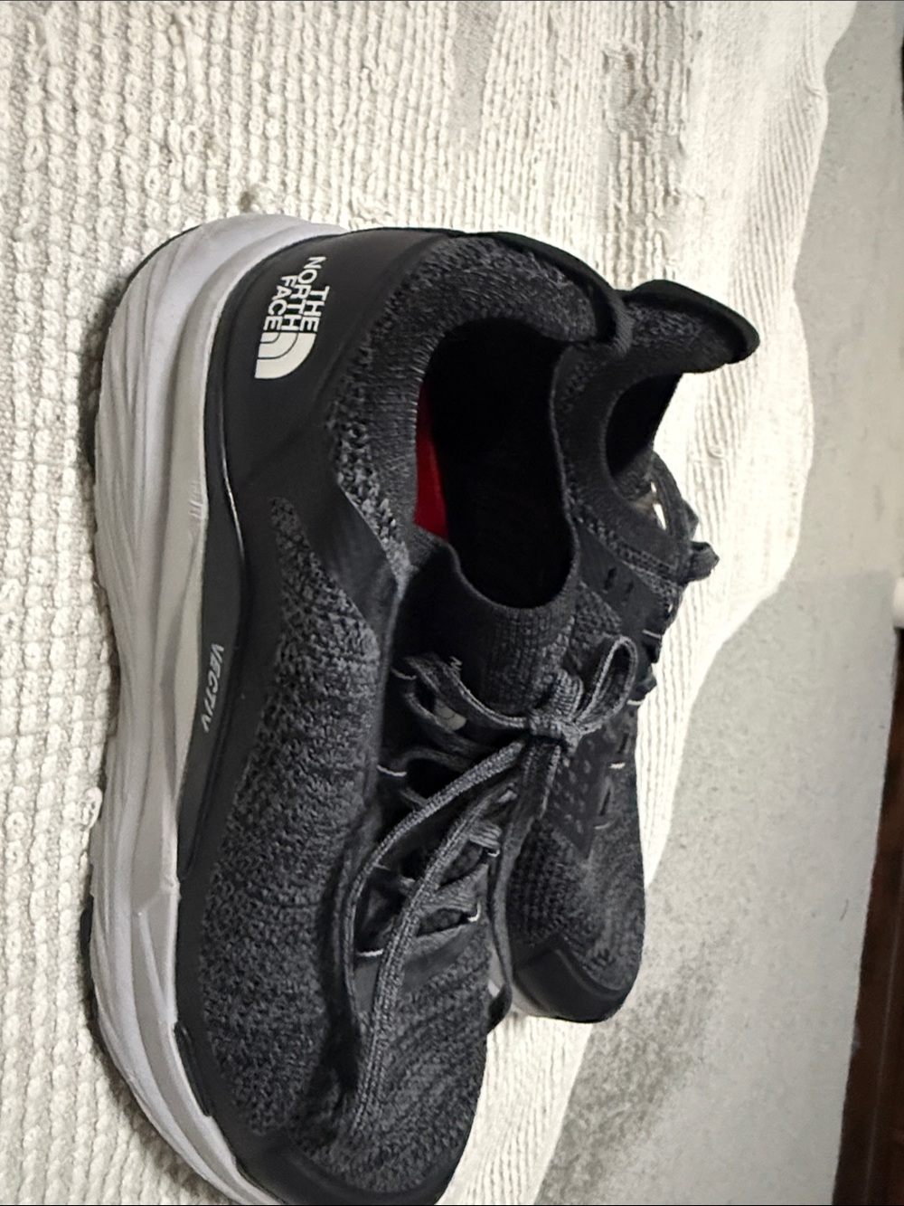 The North Face Women’s Black Athletic Running Shoes with White Sole